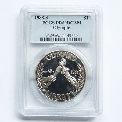 1988-S USA Silver Proof $1 - Olympics PCGS PR69DCAM